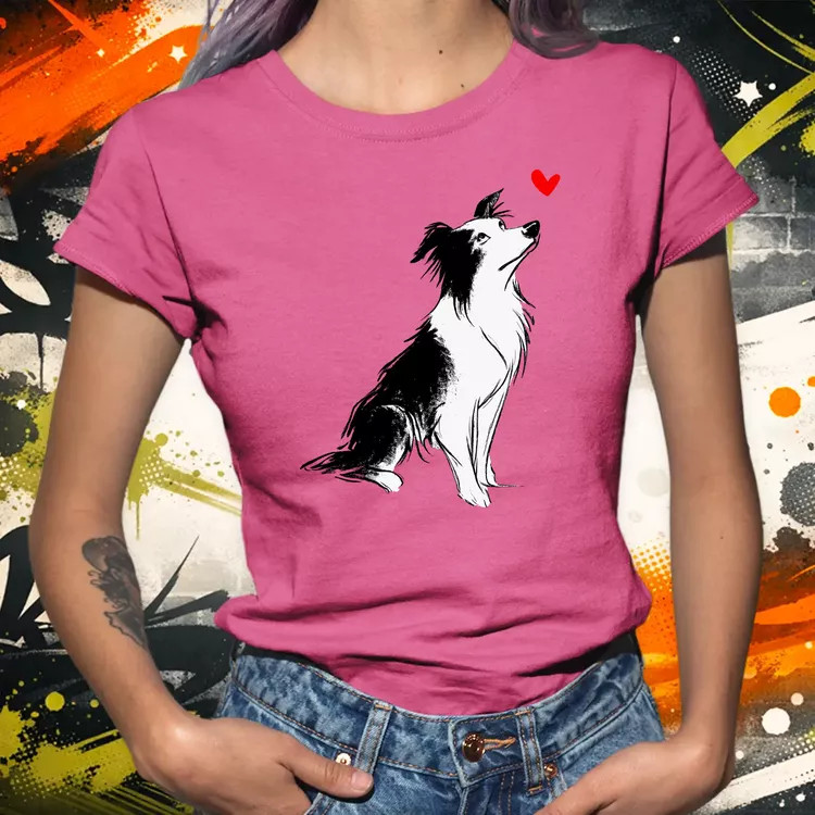 Border Collie skeccs női póló