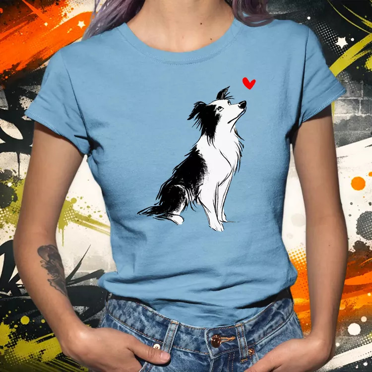 Border Collie skeccs női póló