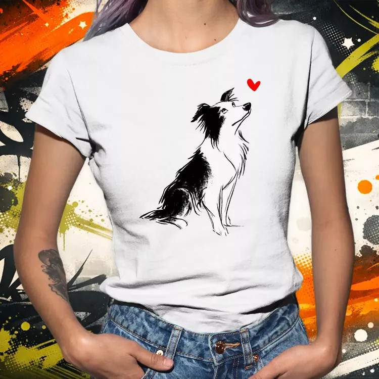 Border Collie skeccs női póló