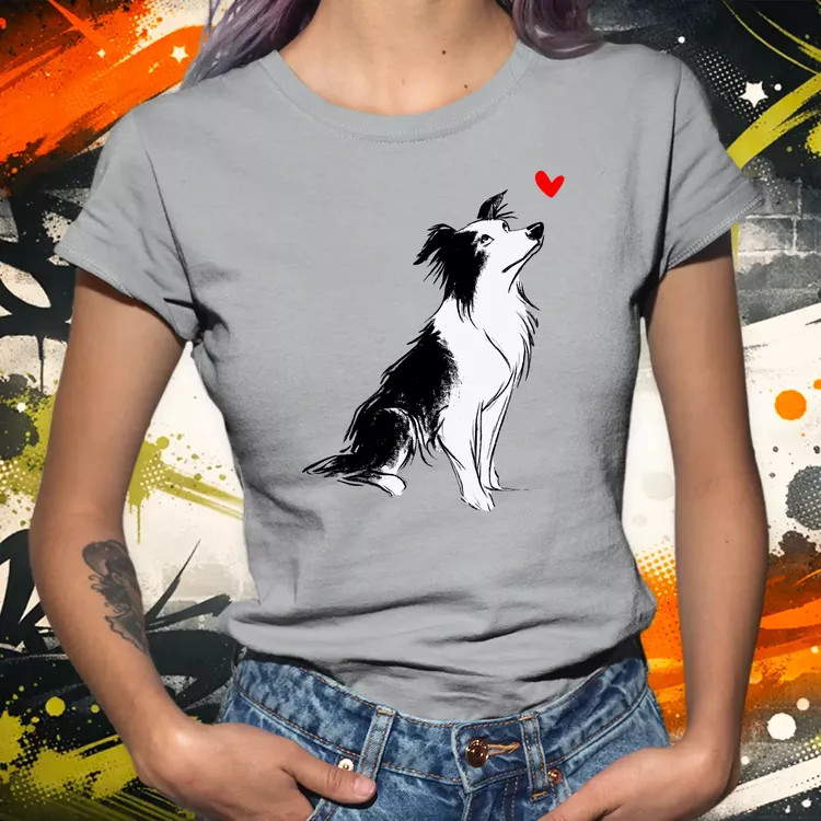 Border Collie skeccs női póló