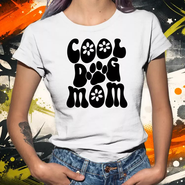 Dog mum fekete női póló