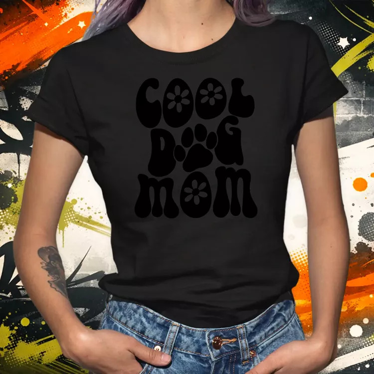 Dog mum fekete női póló