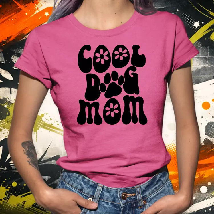 Dog mum fekete női póló