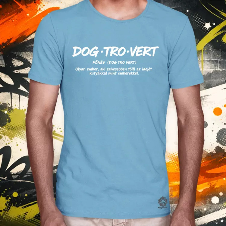 Dogtrovert fehér férfi póló