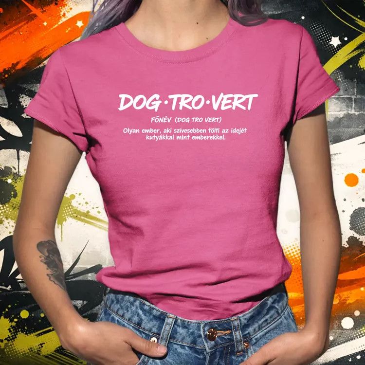 Dogtrovert fehér női póló