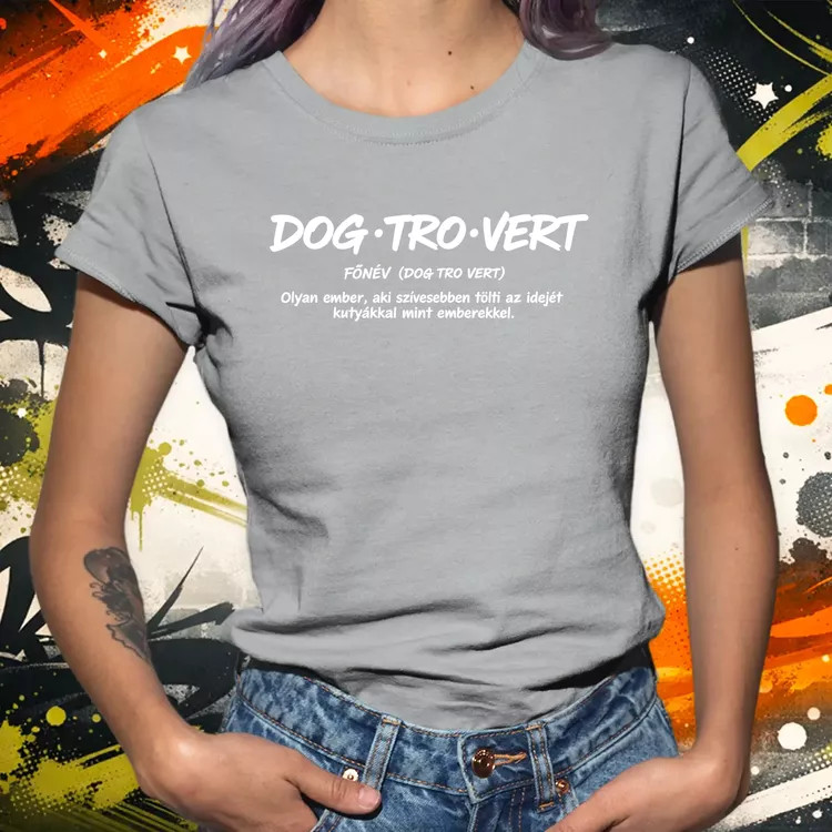 Dogtrovert fehér női póló