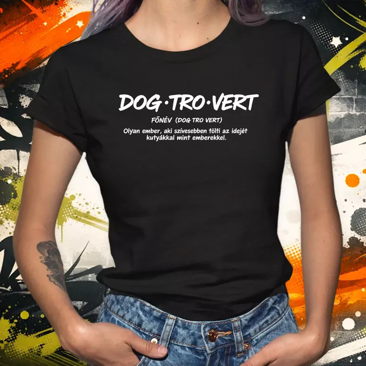 Dogtrovert fehér női póló