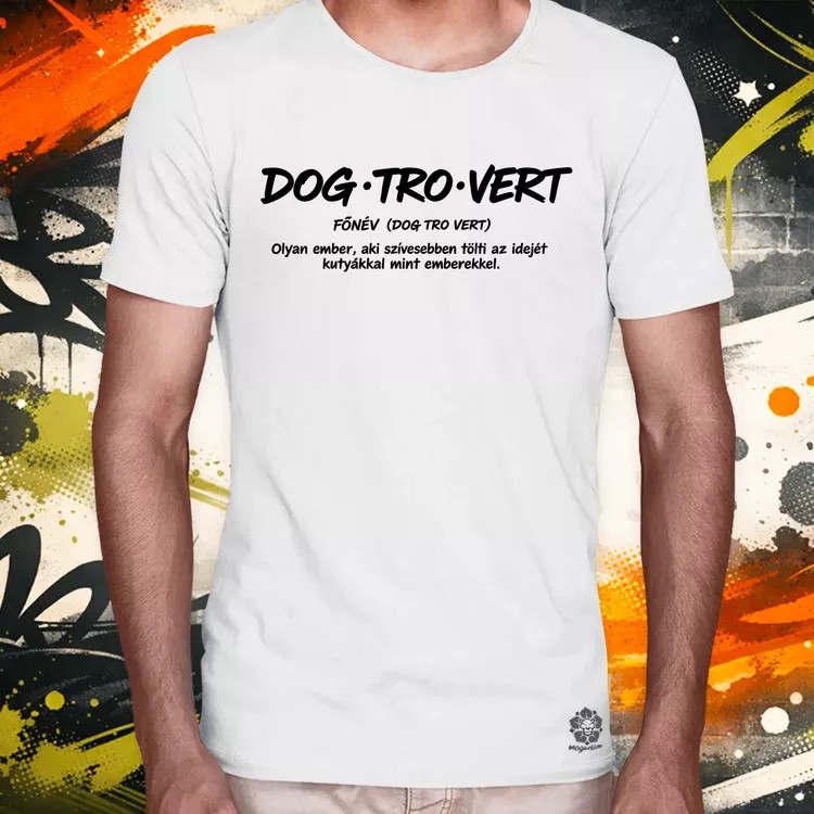 Dogtrovert fekete férfi póló