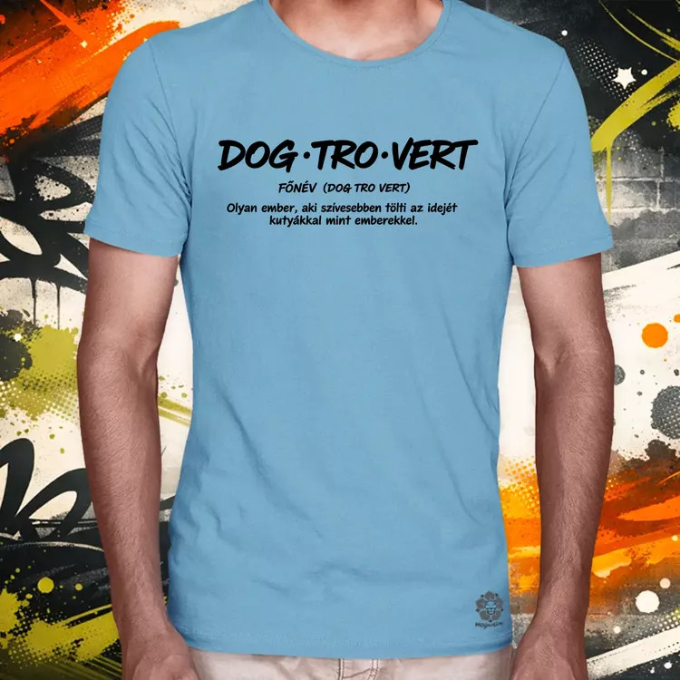 Dogtrovert fekete férfi póló