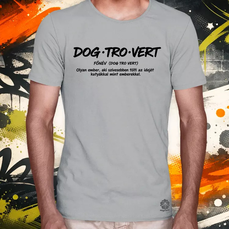 Dogtrovert fekete férfi póló