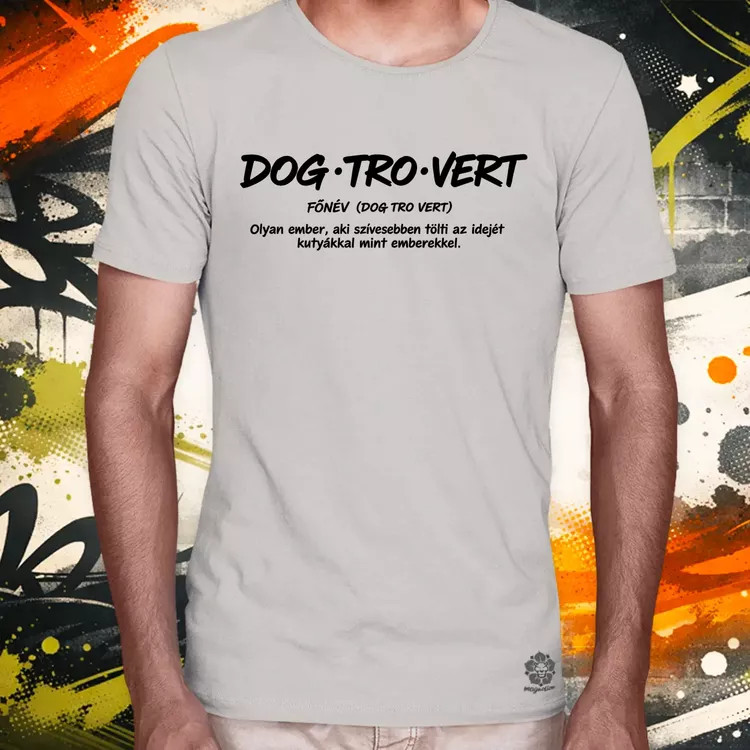 Dogtrovert fekete férfi póló