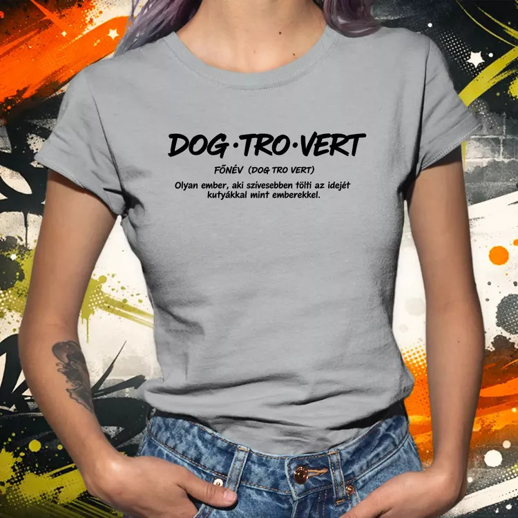 Dogtrovert fekete női póló