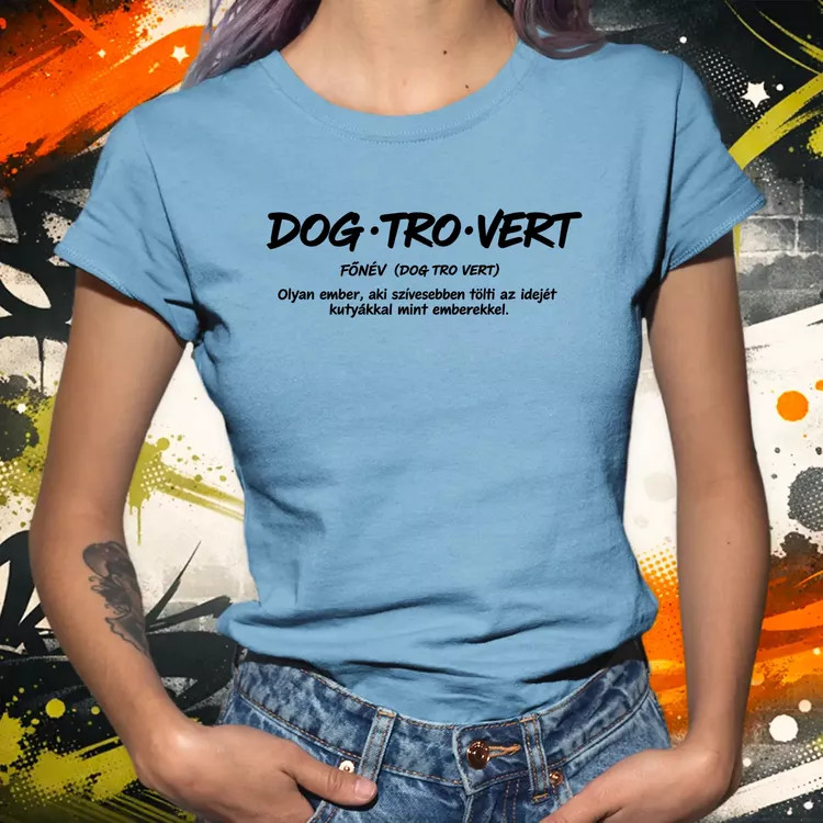 Dogtrovert fekete női póló