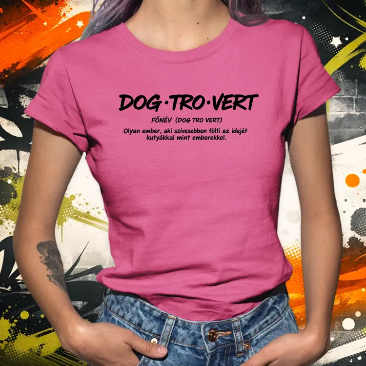 Dogtrovert fekete női póló