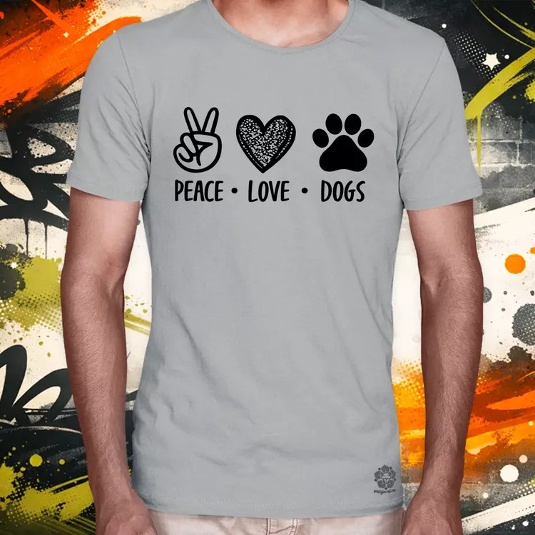 Peace Love Dogs férfi póló