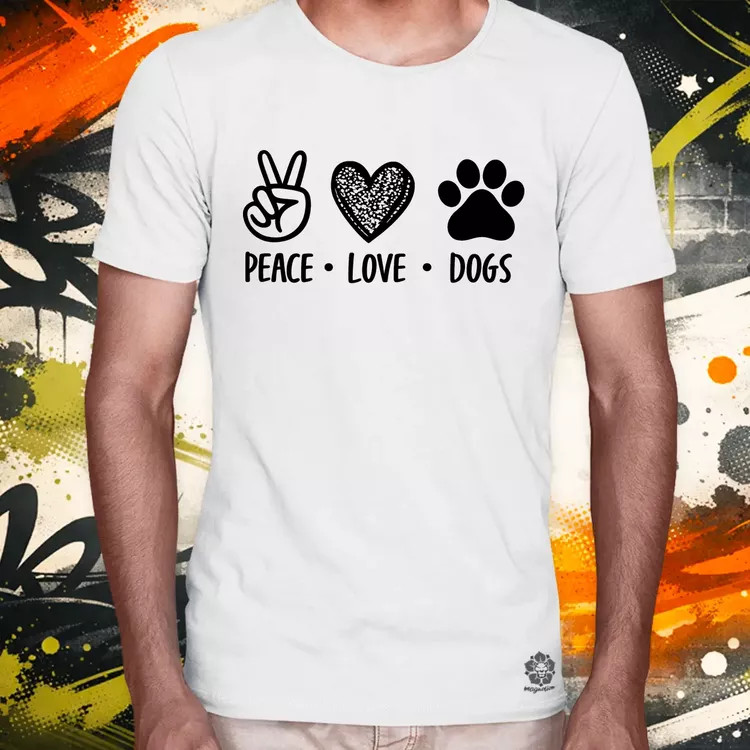 Peace Love Dogs férfi póló