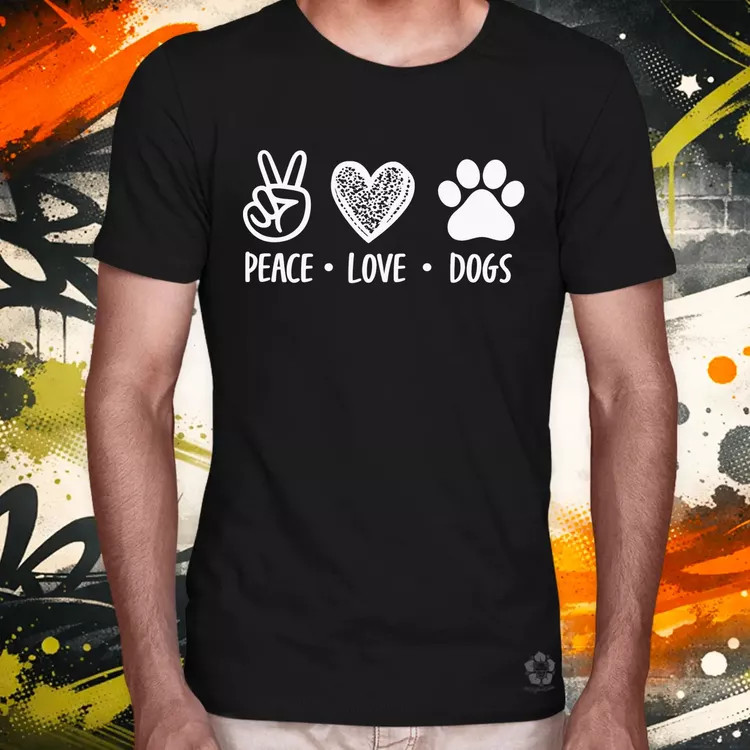 Peace Love Dogs férfi póló
