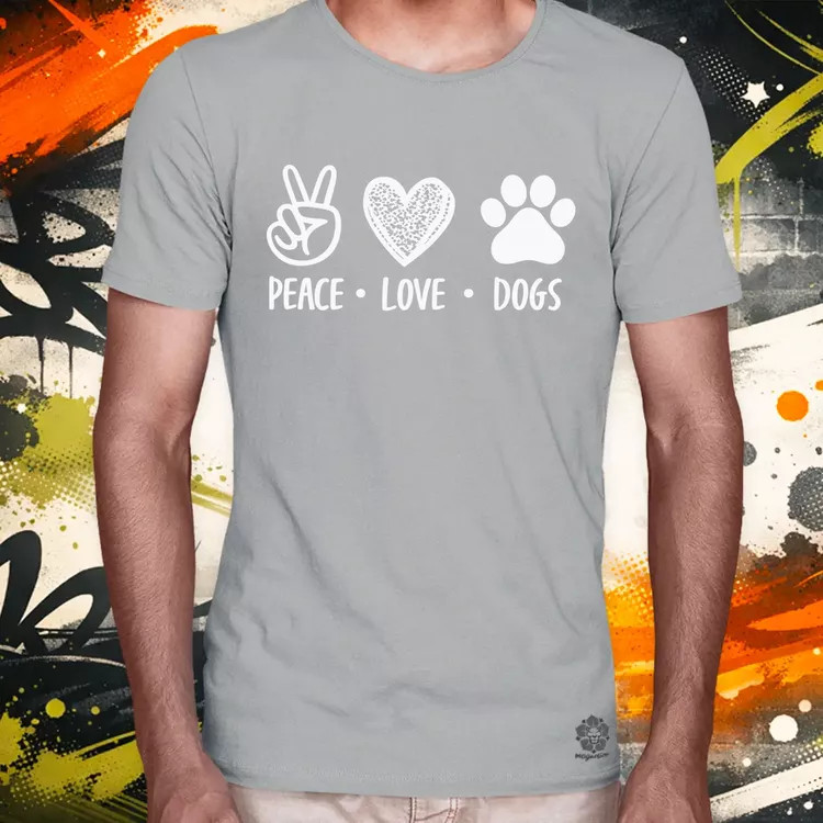 Peace Love Dogs férfi póló