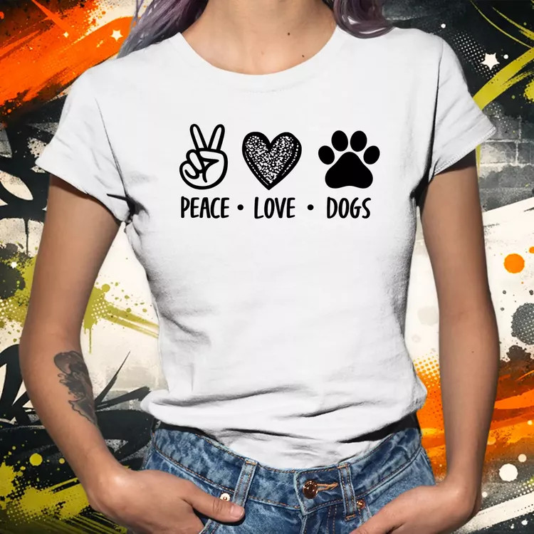 Peace Love Dogs női póló