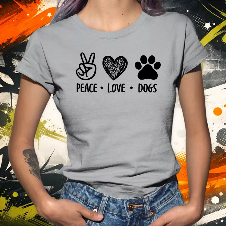 Peace Love Dogs női póló