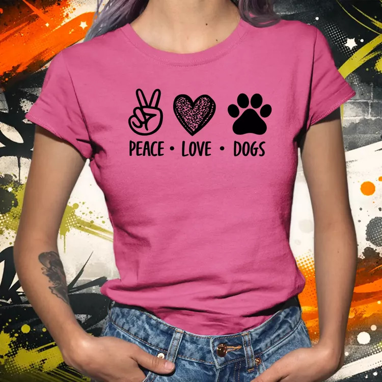 Peace Love Dogs női póló