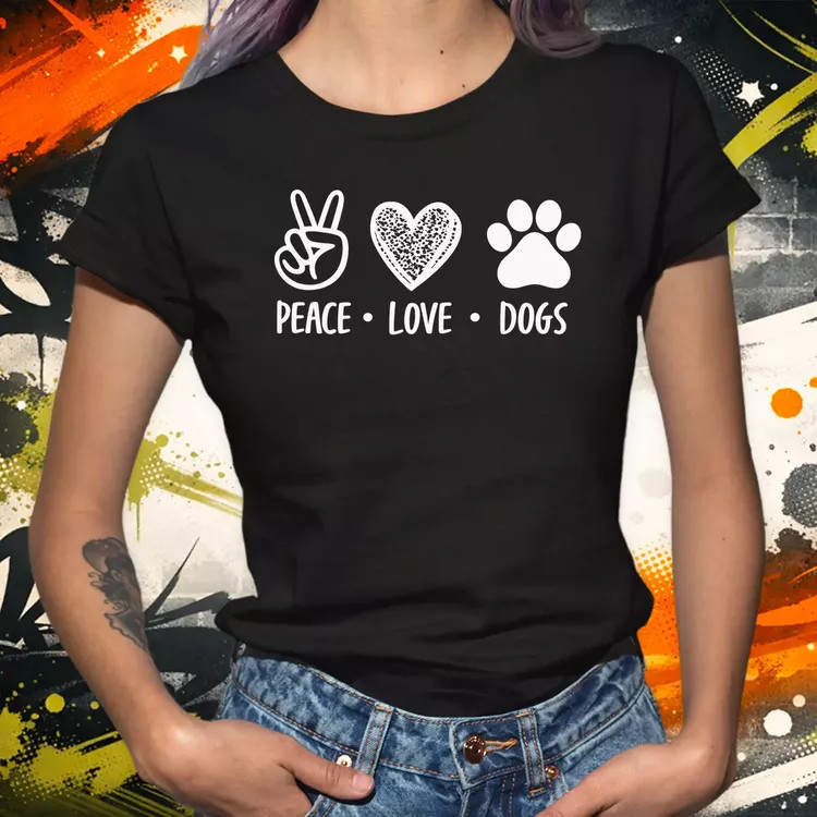 Peace Love Dogs női póló