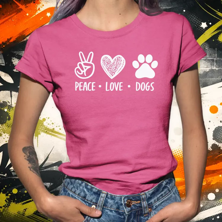Peace Love Dogs női póló