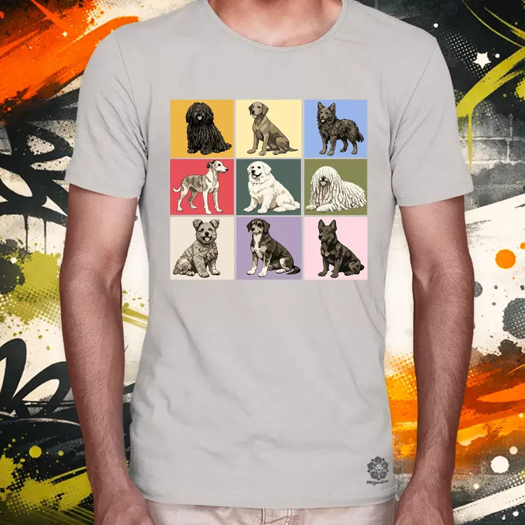Popart Magyar kutyák férfi póló