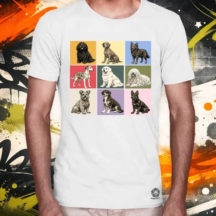 Popart Magyar kutyák férfi póló