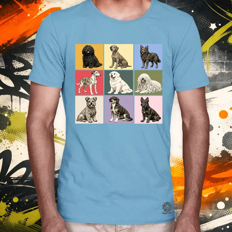 Popart Magyar kutyák férfi póló