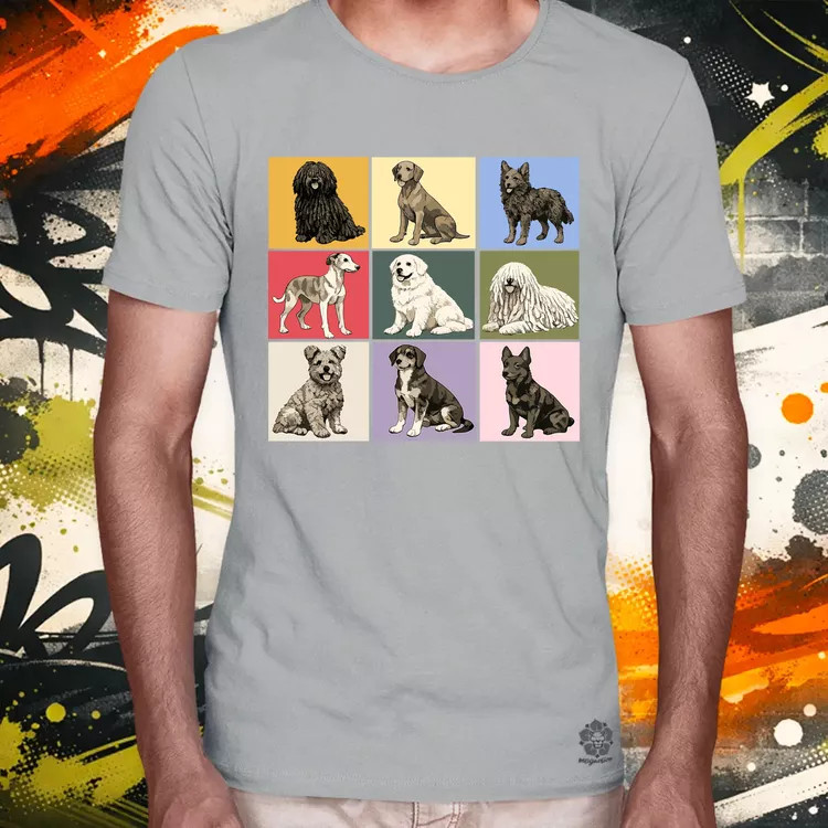 Popart Magyar kutyák férfi póló