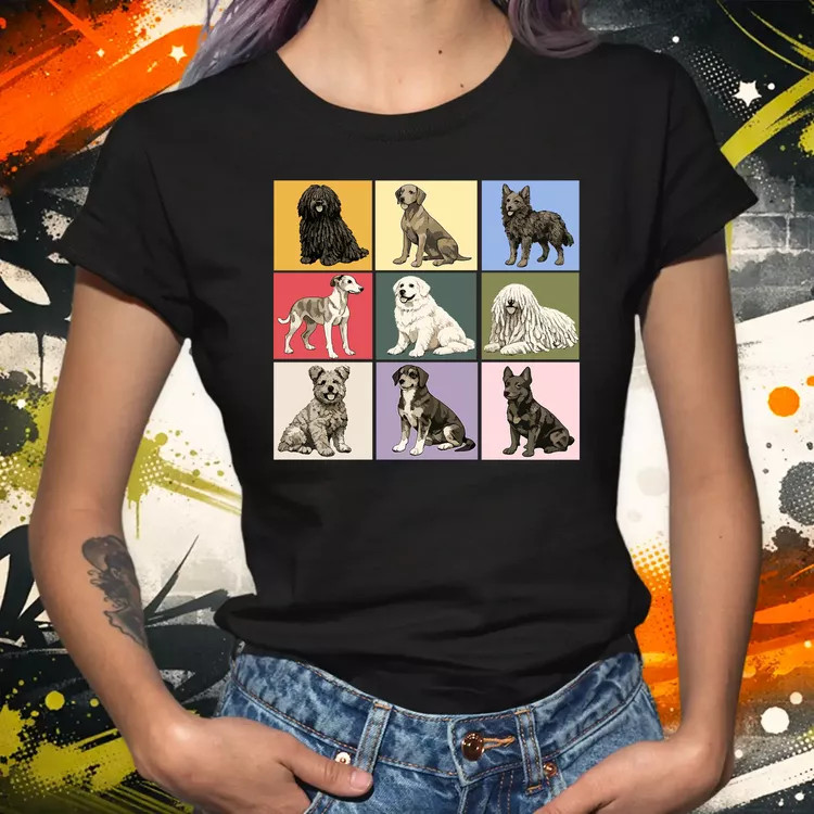 Popart Magyar kutyák női póló