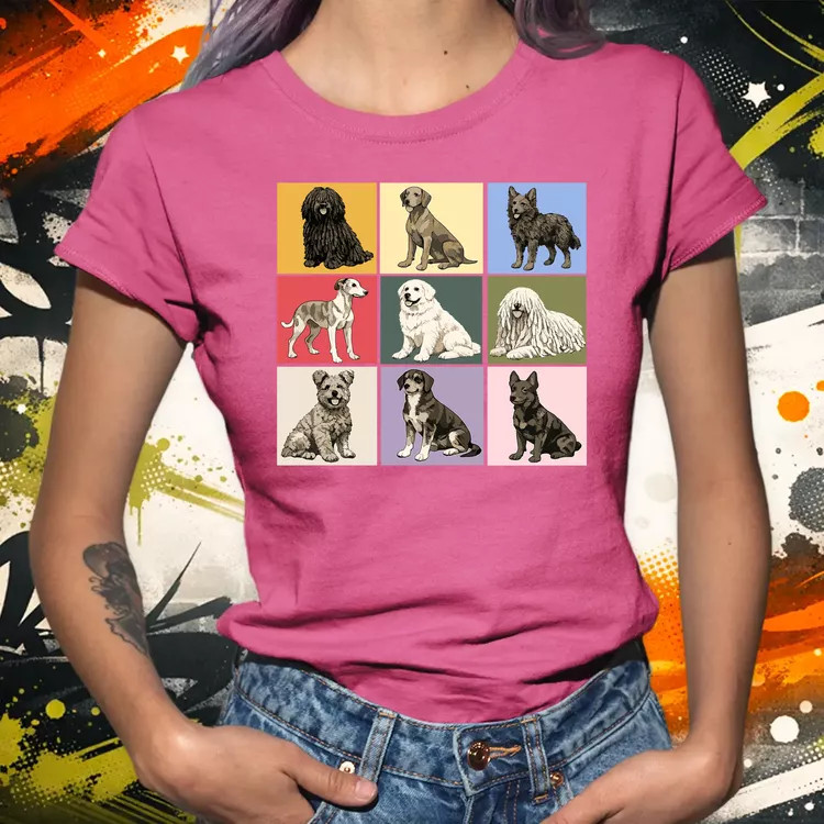Popart Magyar kutyák női póló