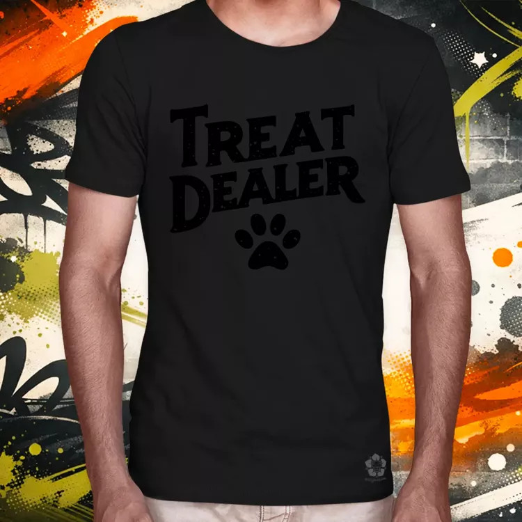 Treat Dealer fekete férfi póló