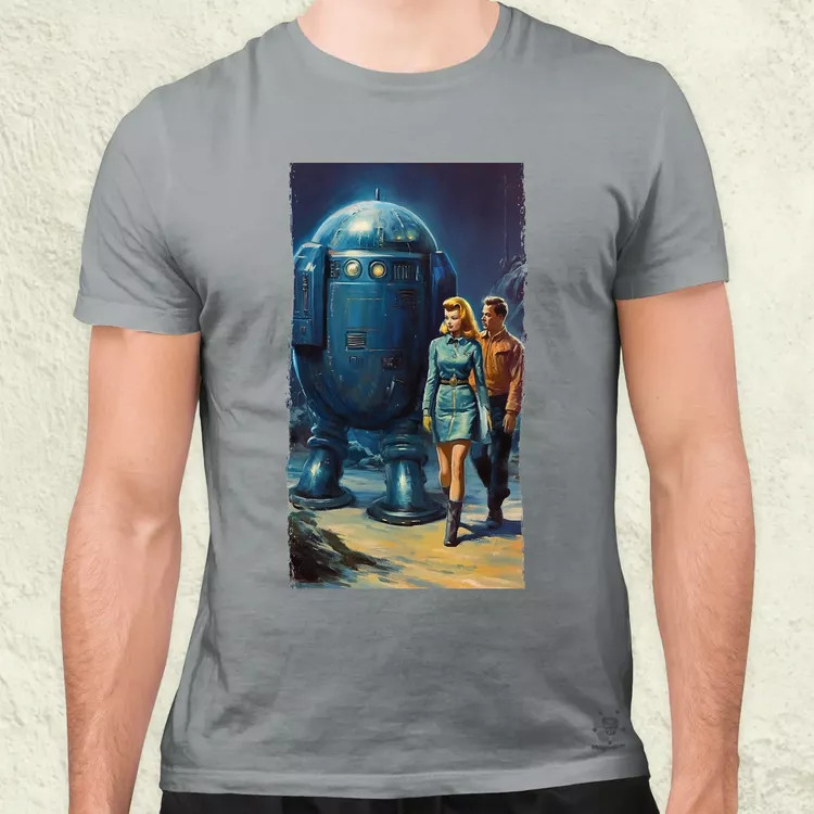 1950-es évek retró futurisztikus sci-fi poszter v2 férfi póló