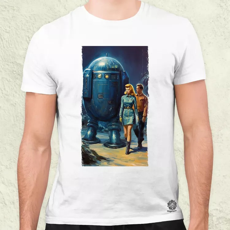 1950-es évek retró futurisztikus sci-fi poszter v2 férfi póló