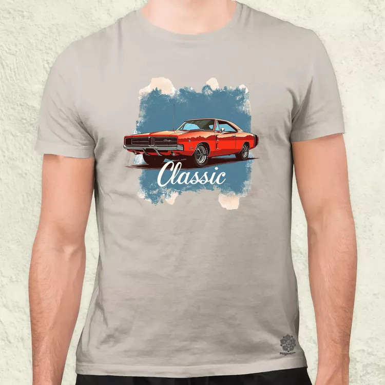 Klasszikus 1969 Dodge Charger v1 férfi póló
