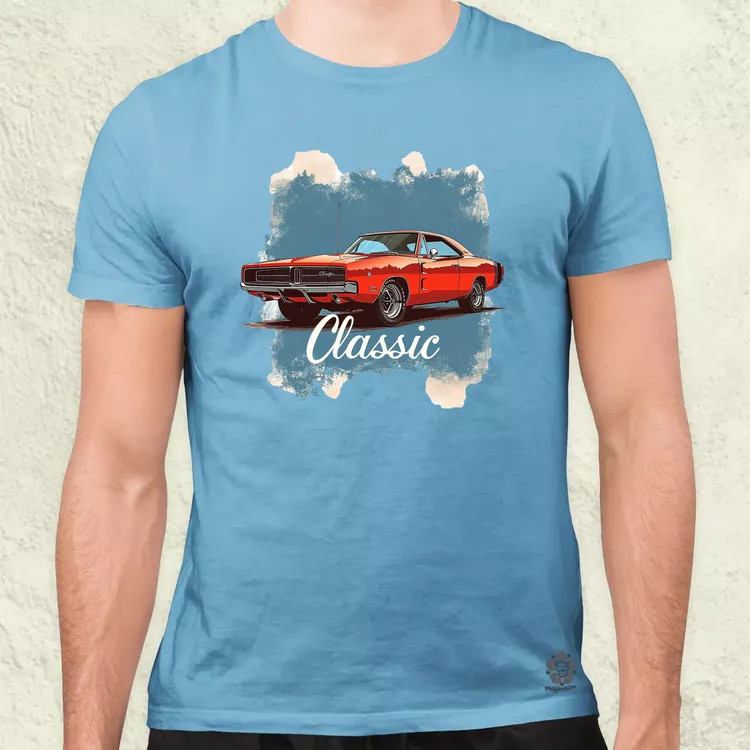 Klasszikus 1969 Dodge Charger v1 férfi póló