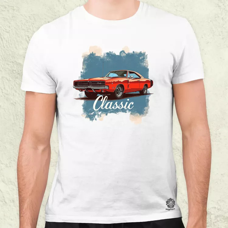 Klasszikus 1969 Dodge Charger v1 férfi póló