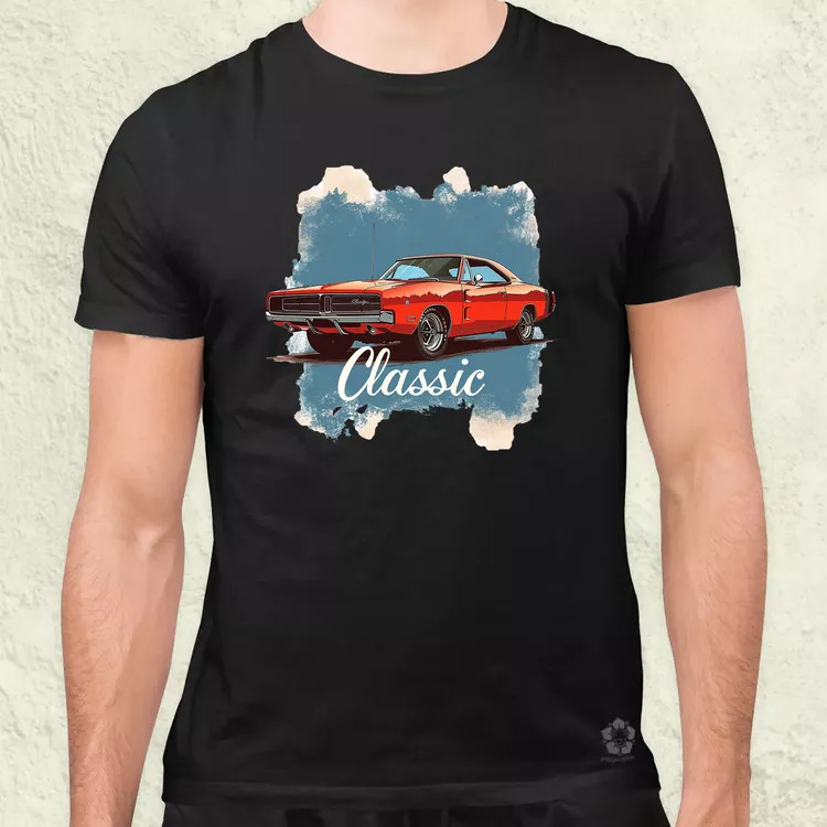 Klasszikus 1969 Dodge Charger v1 férfi póló