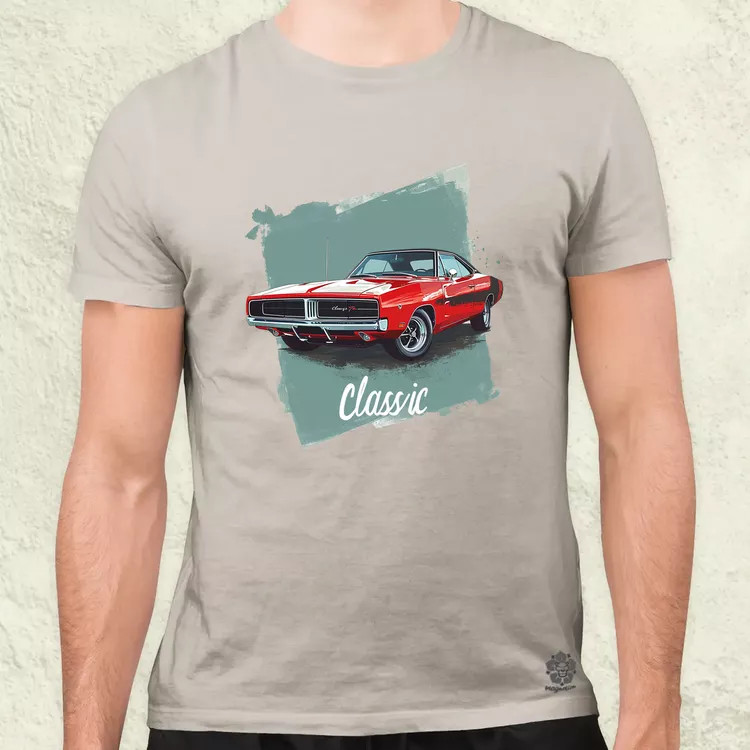 Klasszikus 1969 Dodge Charger v2 férfi póló