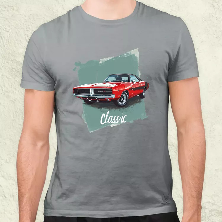 Klasszikus 1969 Dodge Charger v2 férfi póló