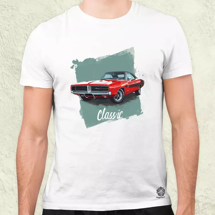 Klasszikus 1969 Dodge Charger v2 férfi póló