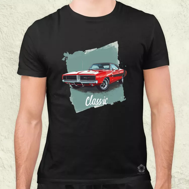 Klasszikus 1969 Dodge Charger v2 férfi póló