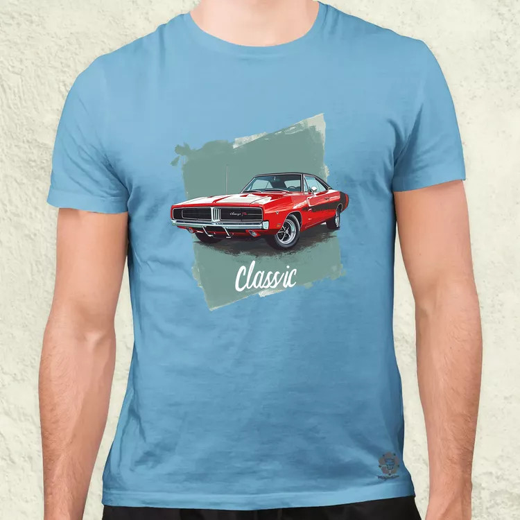 Klasszikus 1969 Dodge Charger v2 férfi póló