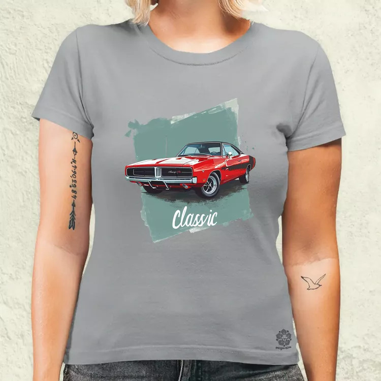 Klasszikus 1969 Dodge Charger v2 női póló