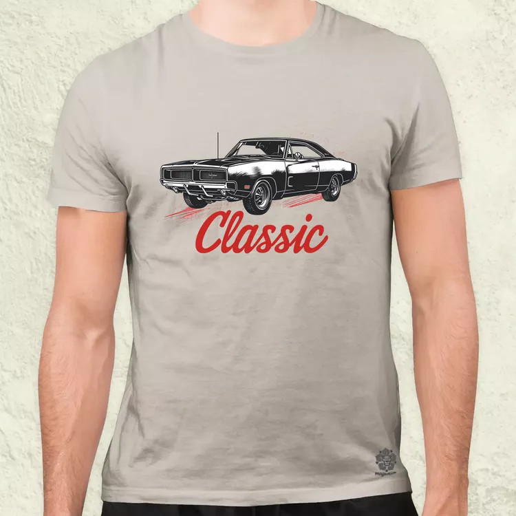 Klasszikus 1969 Dodge Charger v3 férfi póló