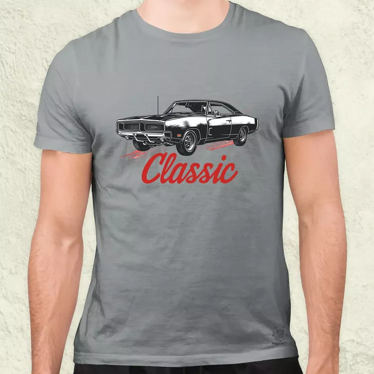 Klasszikus 1969 Dodge Charger v3 férfi póló