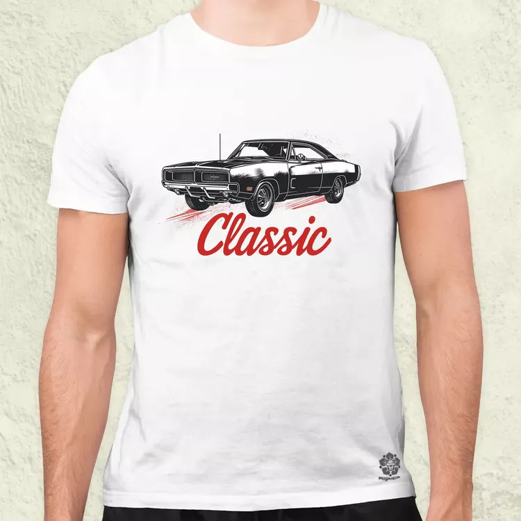 Klasszikus 1969 Dodge Charger v3 férfi póló