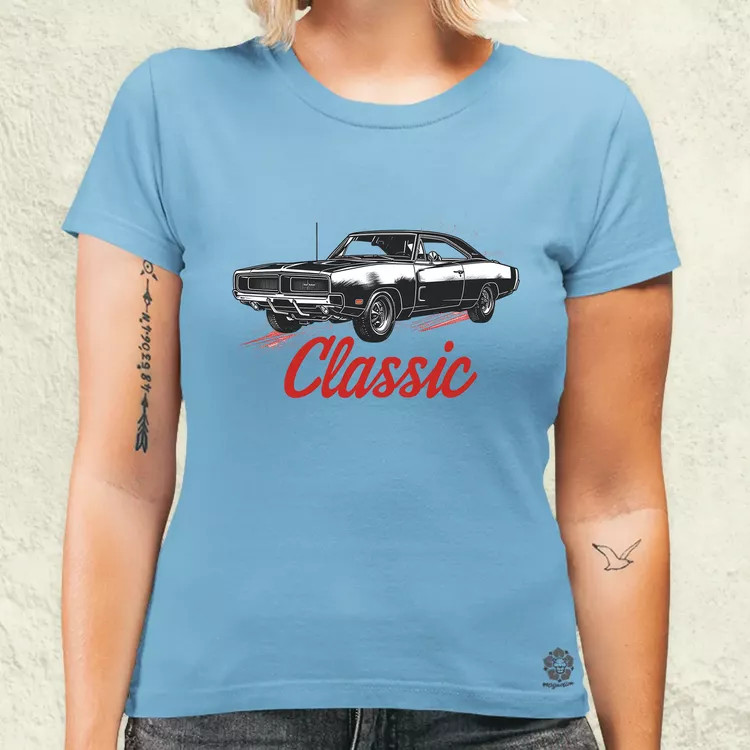 Klasszikus 1969 Dodge Charger v3 női póló